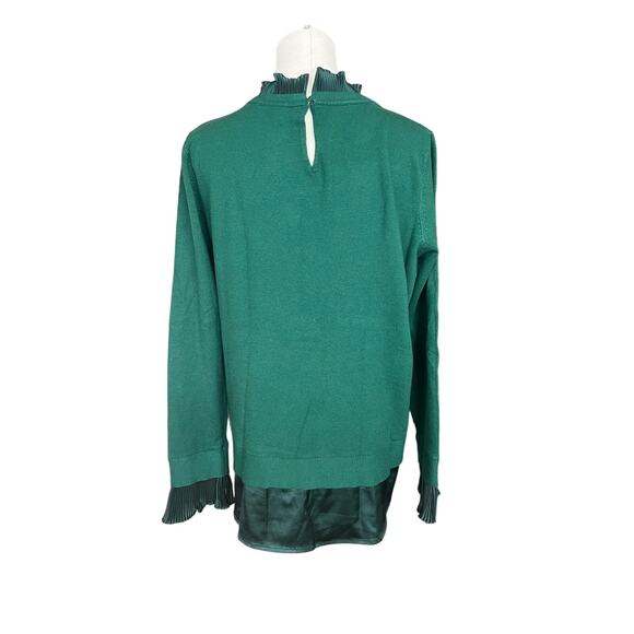 Sioni Milano green long sleeve sweater blouse size XL - Picture 3 of 4